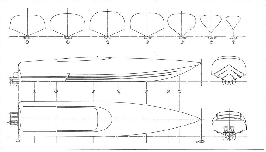 Race Boats Blue Prints 16