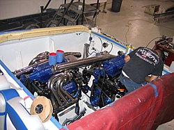 The New One - 2007 Cigarette Top Gun Unlimited - Thanks Cigarette and Pier 57-engines-headers-no-tailpipes-yet.jpg
