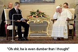 BILL Clinton freed Mohammad Atta (he is the one that flew into tower one)-bush-pope-dumb.jpg