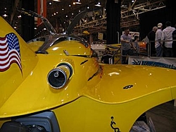 New One Design &quot;Team Underdog&quot; Boat on display at Cleveland Boat Show-cleveland-show-exhaust.jpg