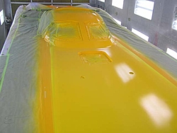 Boat is in the paint booth-deck-yellow.jpg