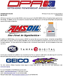 AMSOIL is a returning Sponsor with OPA 2012 ... TV is returning too-immediate-release_12-04-28.jpg